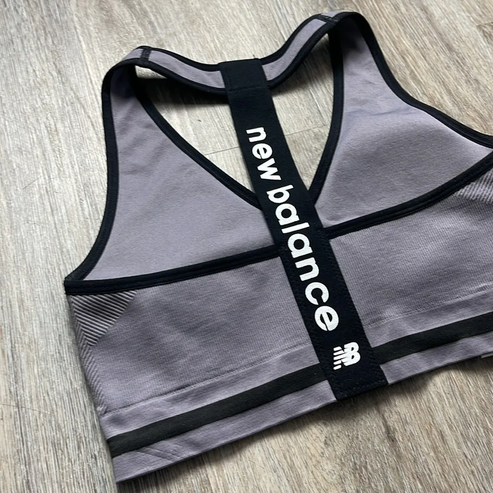 New Balance Medium Impact Gray Sports Bra - Image 3