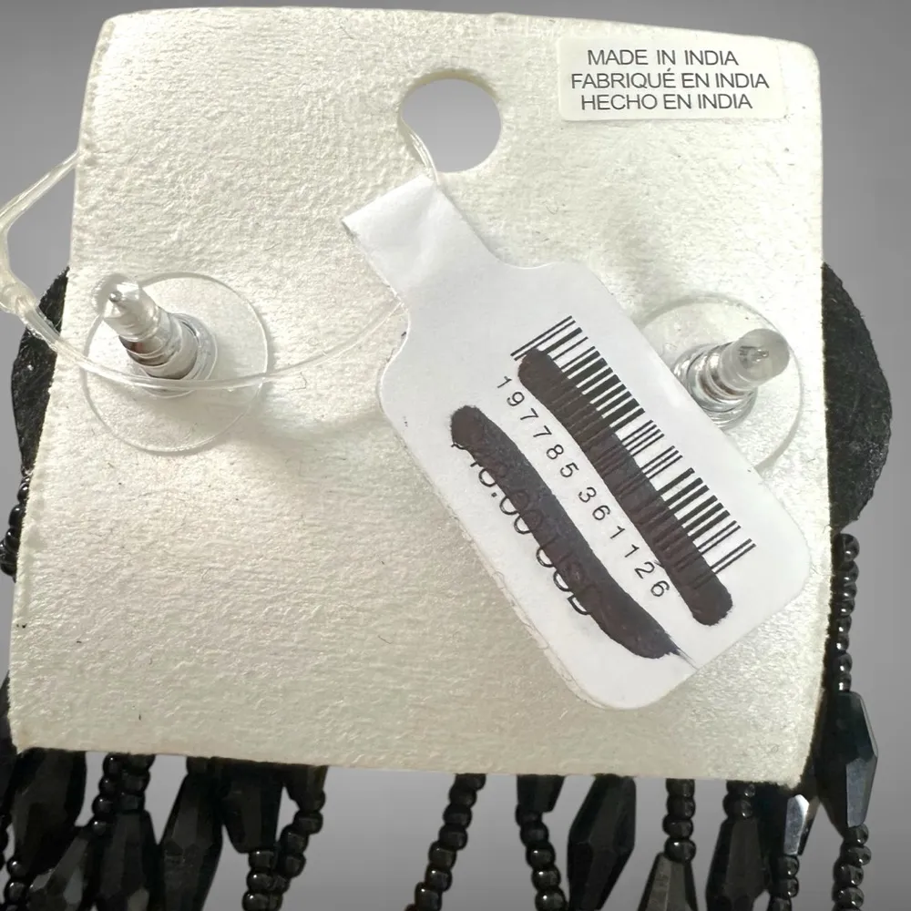 Free People Stella Dangle Earrings in Black NWT Rose Rosette Beads Western Boho - Image 10