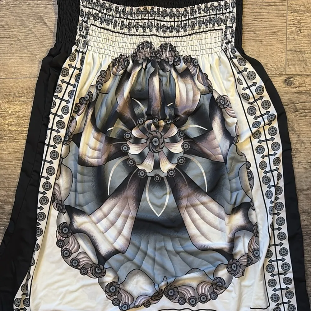 Fun print dress — Beaded bandeau dress with boho/hippy print Size L - Image 4