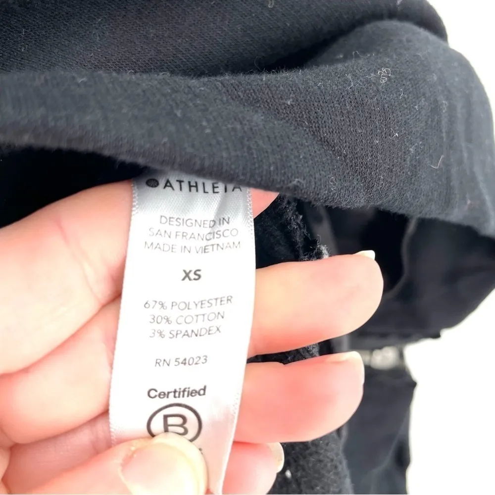 Athleta Cozy Karma Side Zip Black Funnel Neck Sweatshirt - Image 8