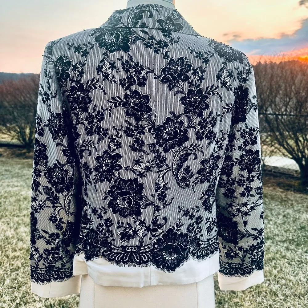 VICTOR COSTA Occasion Jacket button down 100% Silk Black Size XS - Image 11