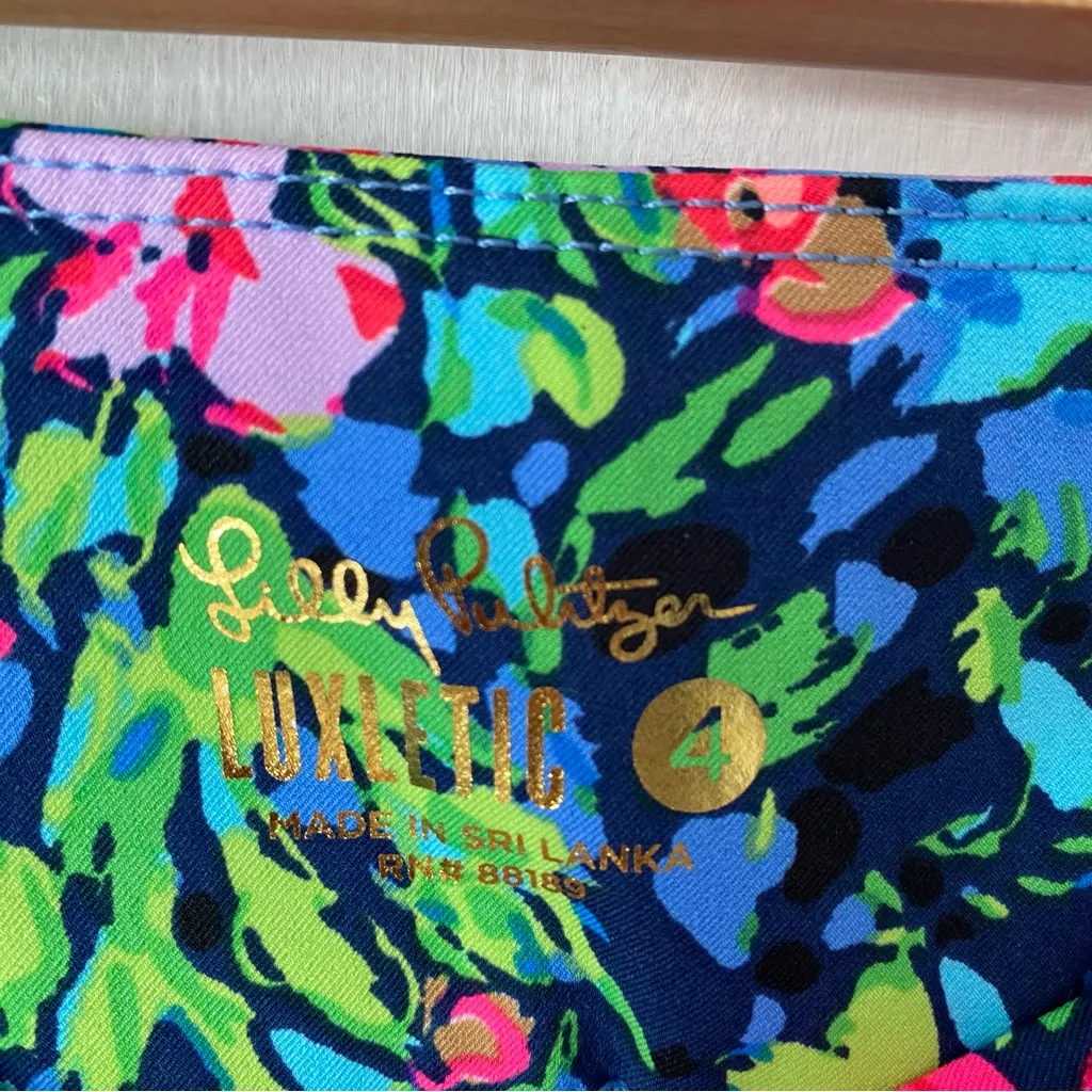 Lilly Pulitzer Luxletic NWOTS Corso Pants size 4 Blue and Hot Pink Floral - Image 7