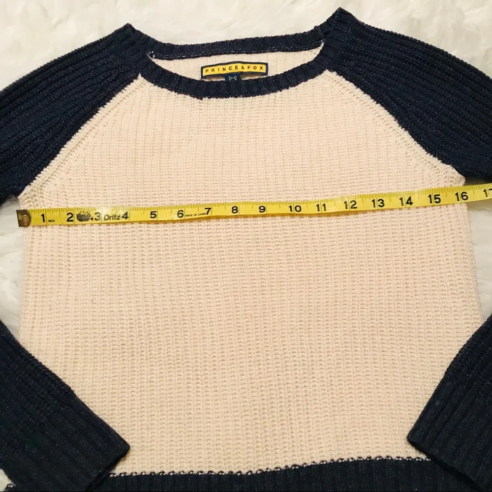 Prince & Fox crew neck color block long sleeve sweater XS - Image 5