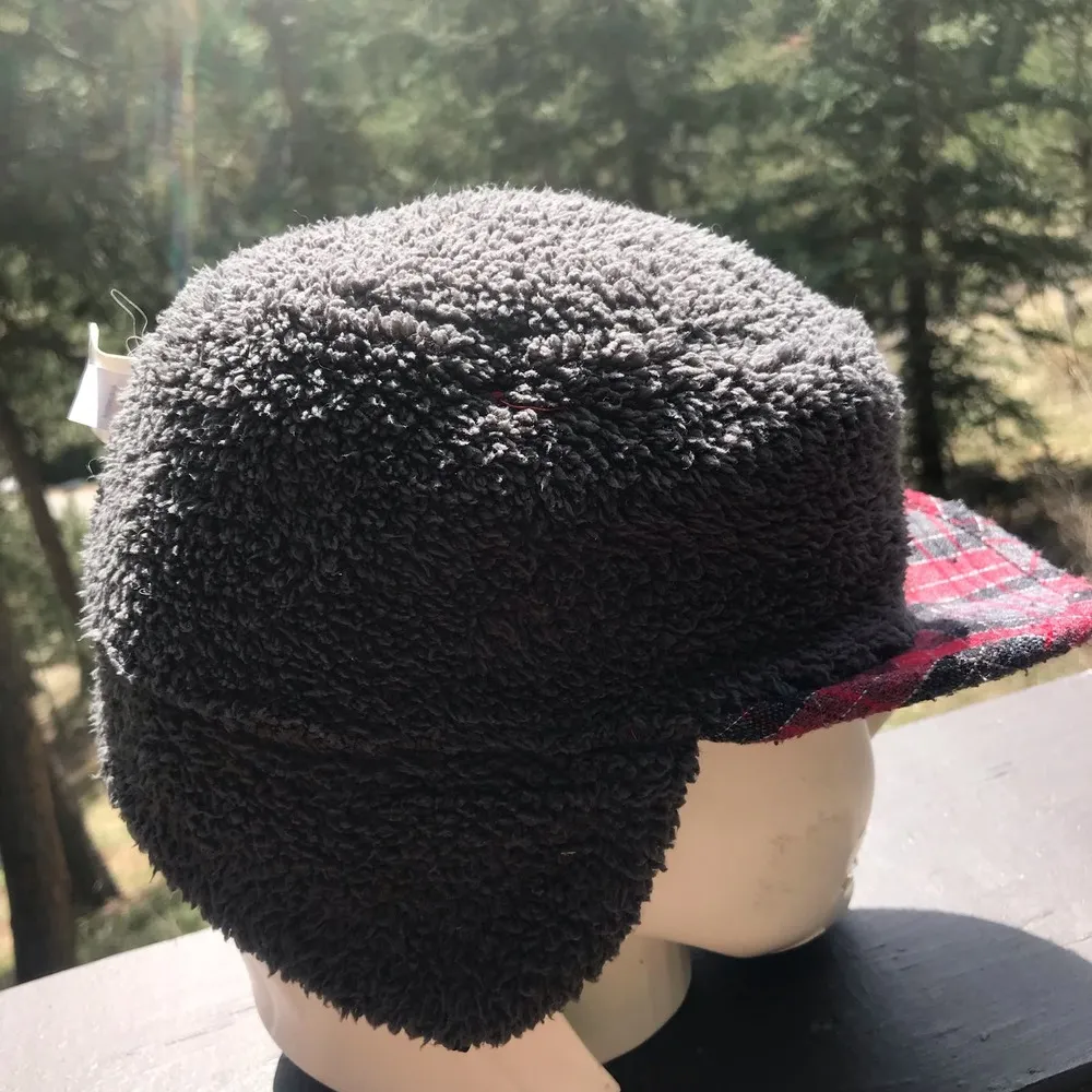 Target Red Plaid Sherpa Lined Flap Lumberjack Winter Hat One Size - Image 4