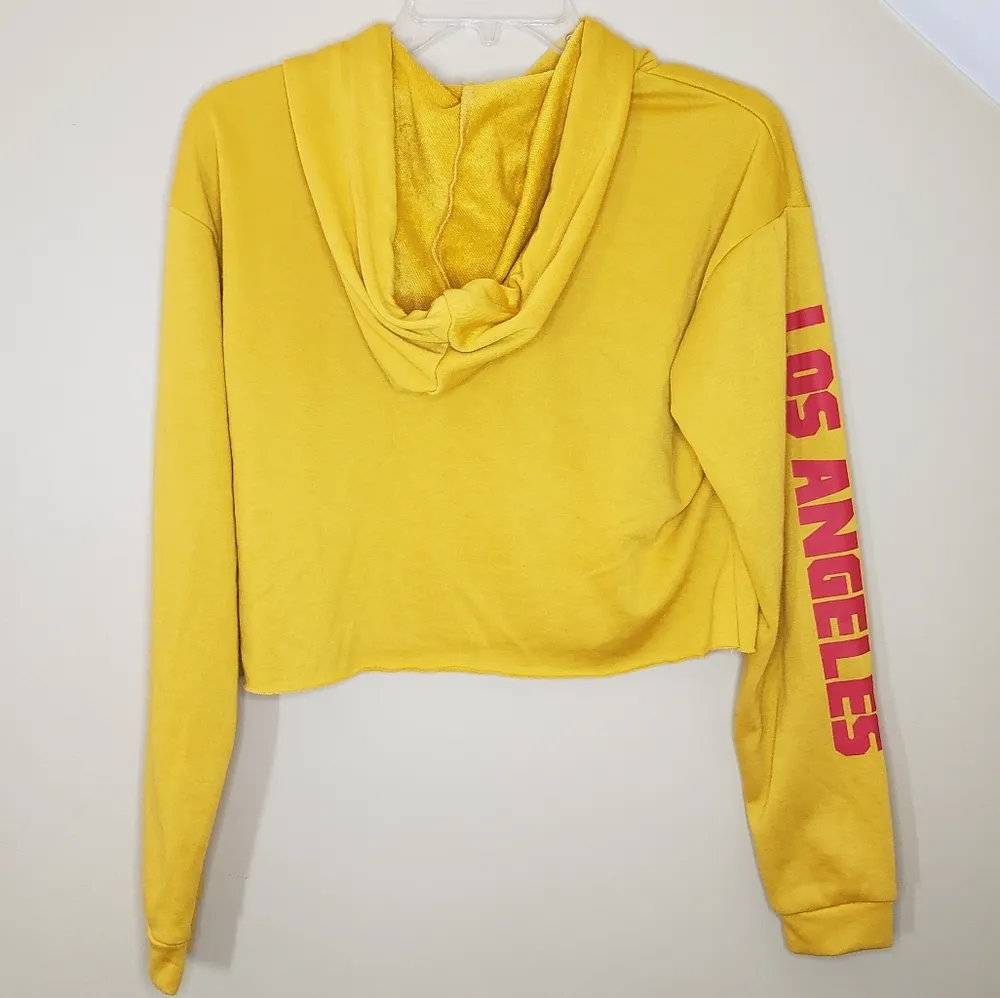 Charlotte Russe yellow Los Angeles cropped hoodie - Image 2