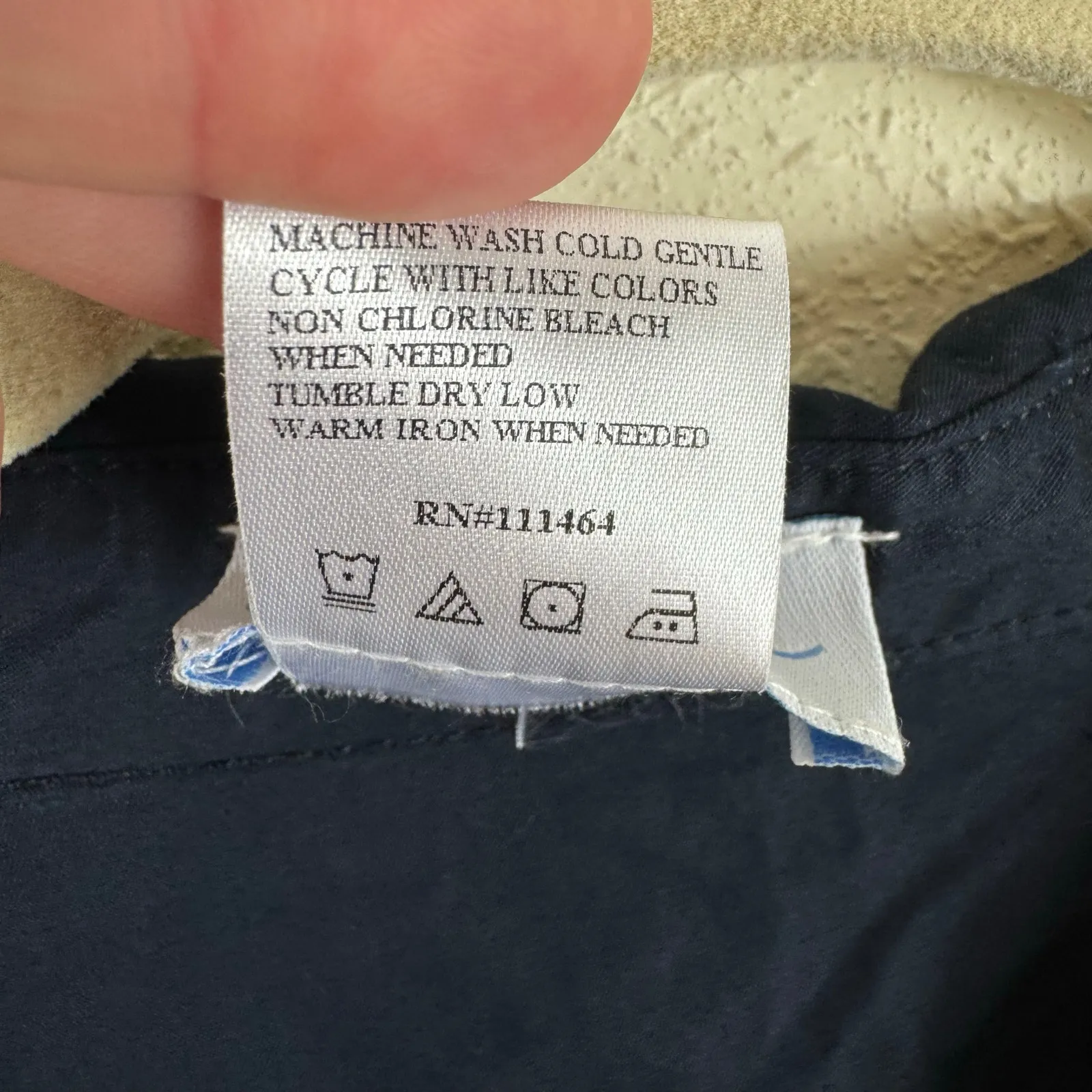 K. Jordan 100% Cotton Navy Blue Short Sleeve 1/2 Snap Knee Length Dress Size 2X - Image 7