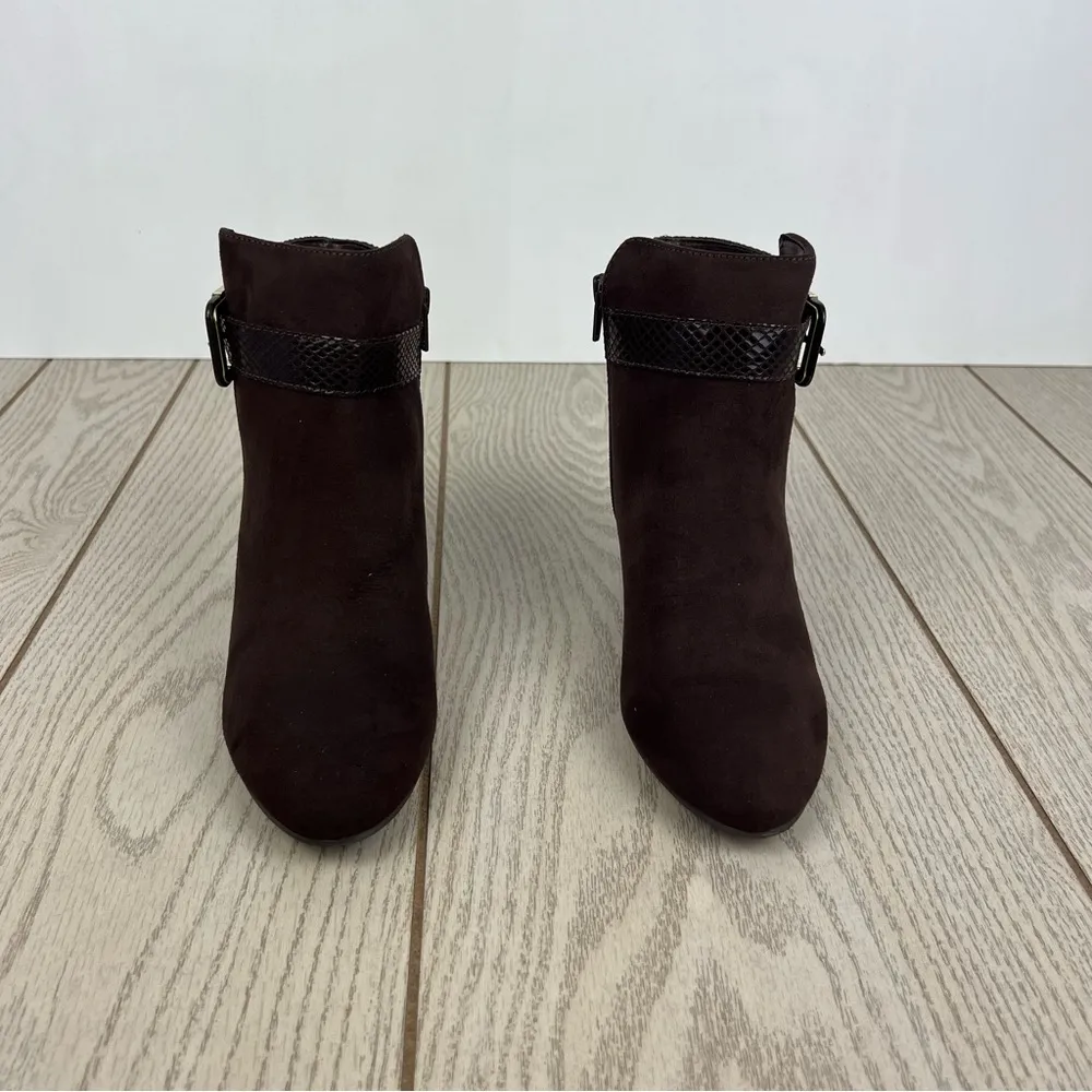 Karen Scott Women's Ivyy Mixed-Media Booties 7M Chocolate Brown $70 - Image 2