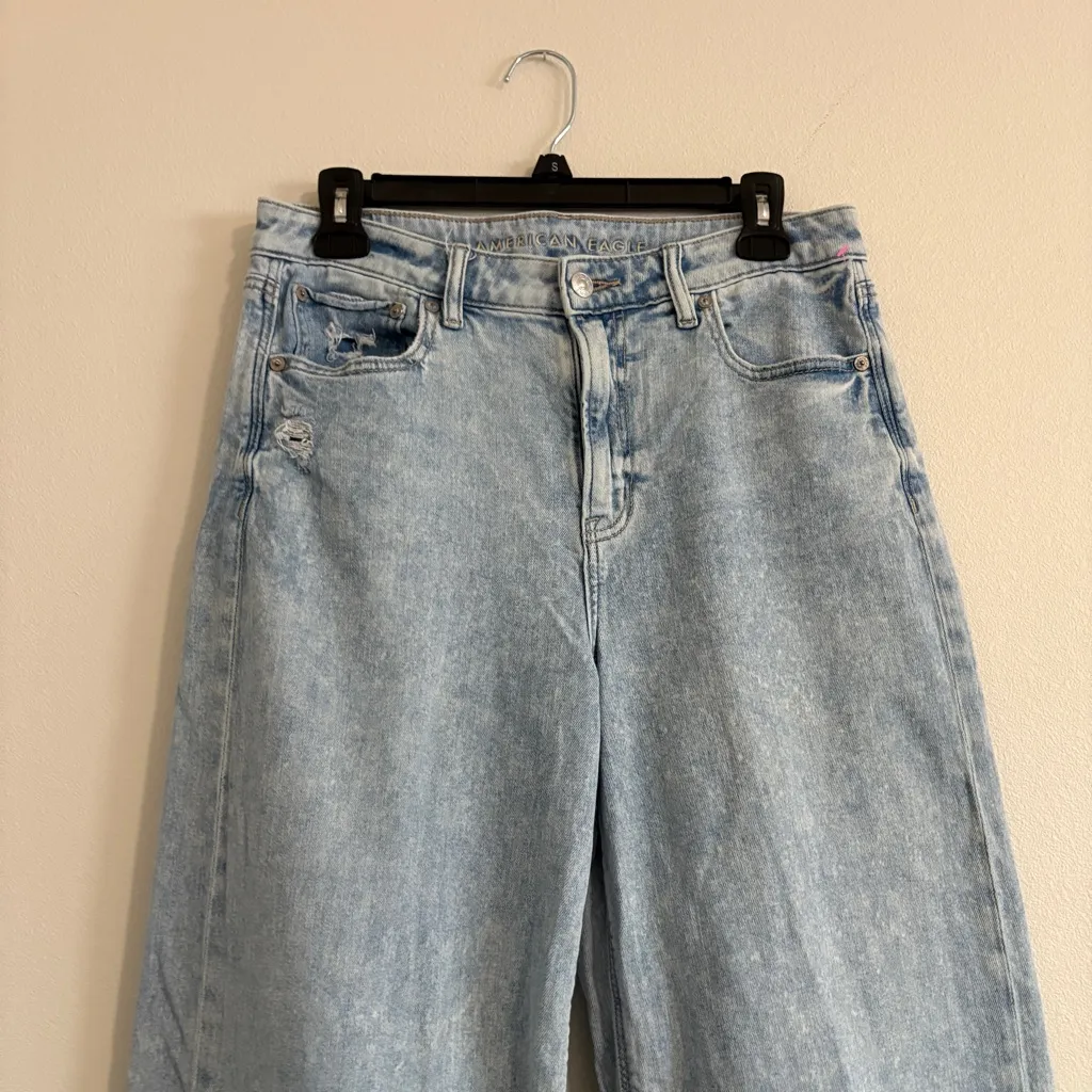 AE Dreamy Drape Stretch Super High-Waisted Baggy Wide-Leg Jean Sz 10 - Image 3