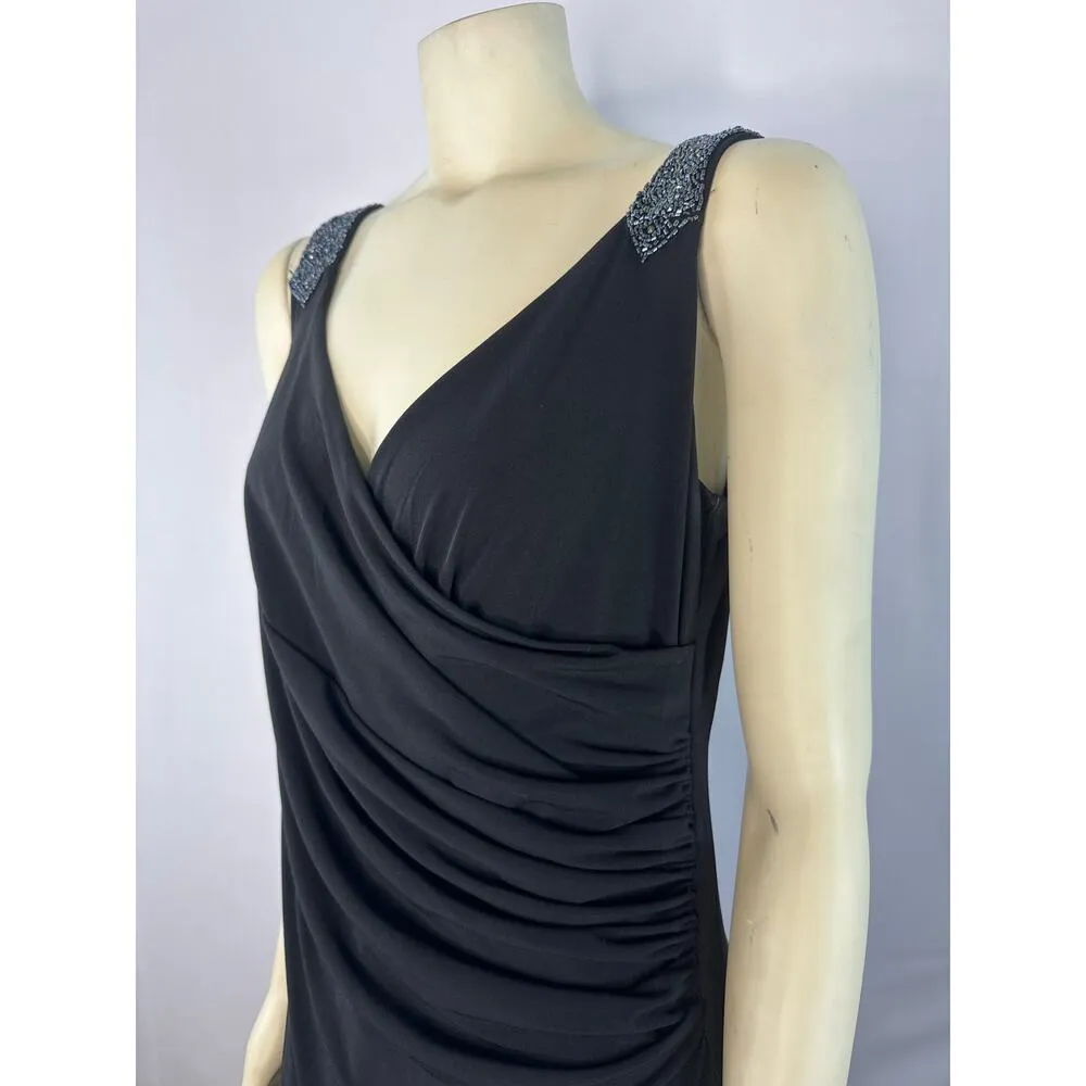 Carmen embellished black Gunmetal Beads Classic sleeveless dress size 10 - Image 6