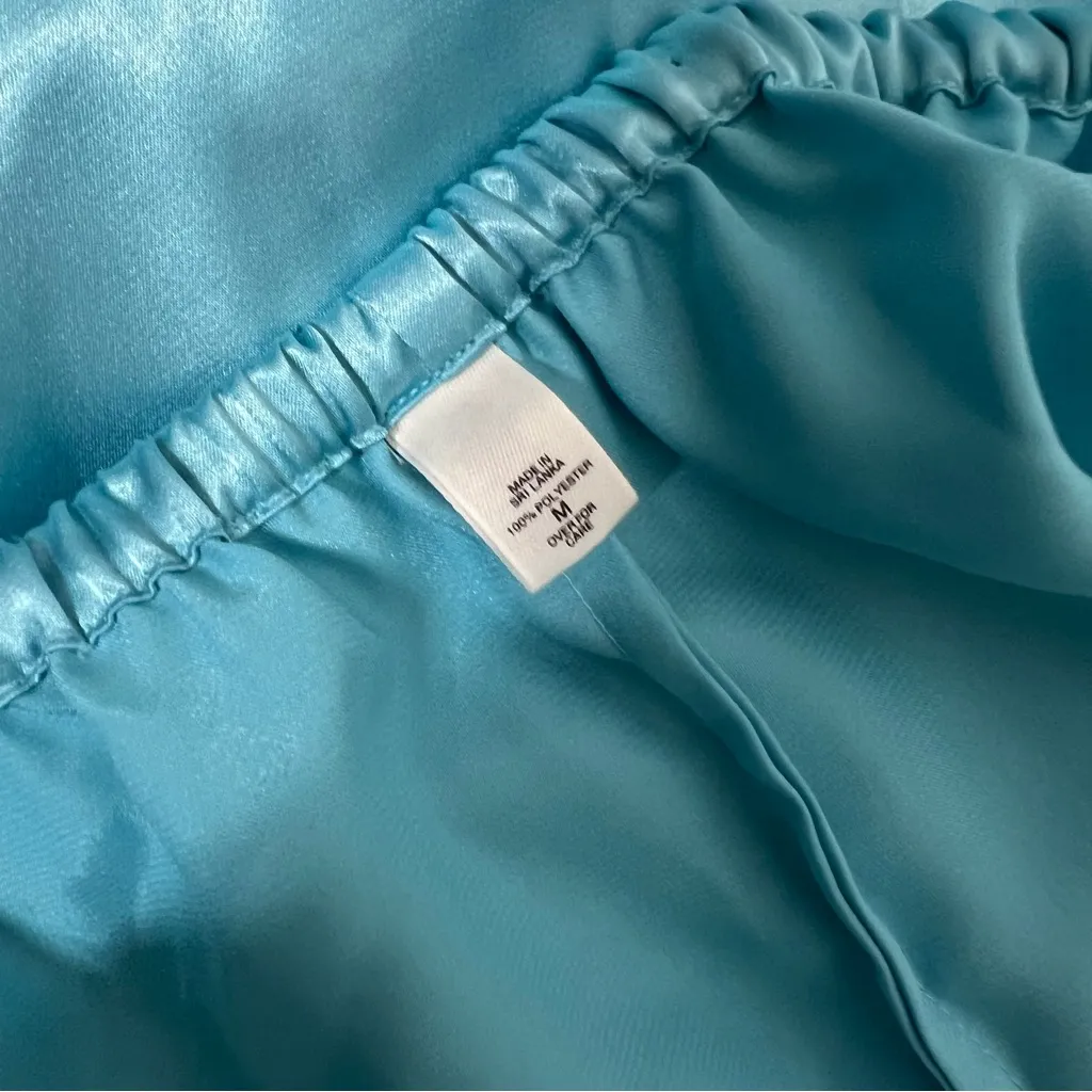 Victoria's Secret Vintage Blue Button Down Short Sleeve Top & Pajama Bottom Set - Image 2