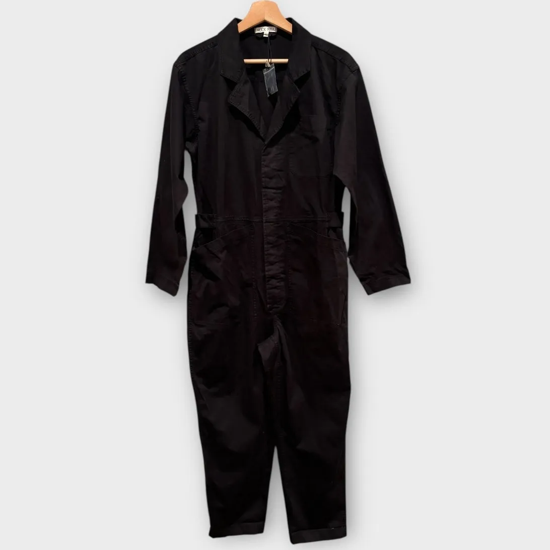 Alex Mill Standard Long Sleeve Stretch Cotton Twill Jumpsuit Size Large Gray - Image 11