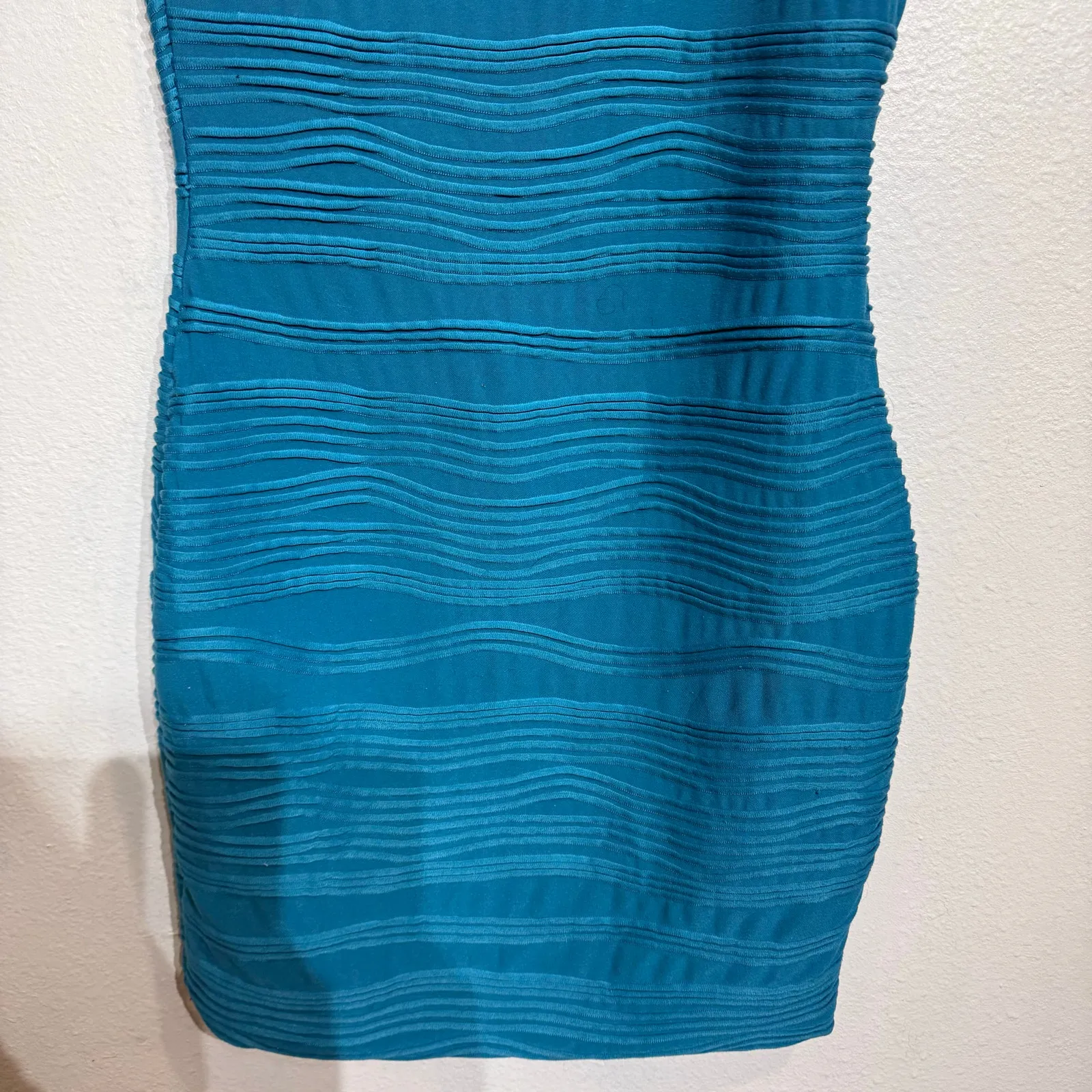 Heart Soul Turquoise One Shoulder Mini Bodycon Dress Sz S - Image 3