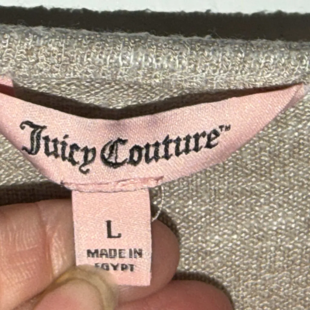 Juicy Couture Camel color Long Sleeve Top Hi Lo off shoulder top size large - Image 5