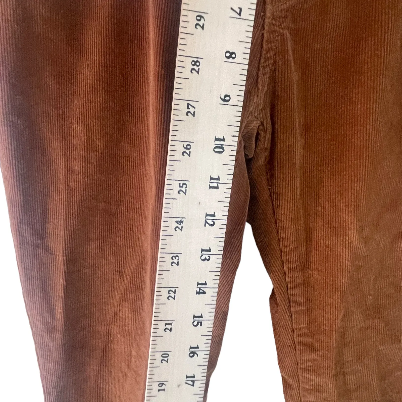 Saints & Hearts Women's Size Large W 29 Corduroy‎ Tan Flare Raw Hem Pants - Image 11