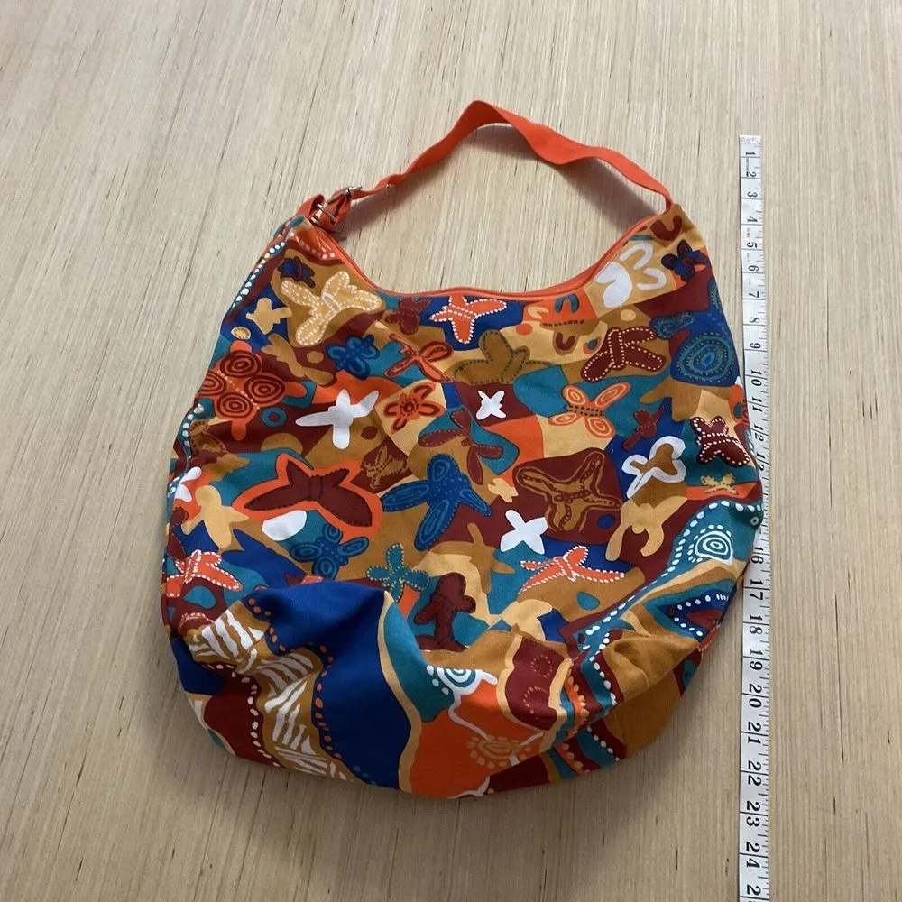 Jijaka Kangaroo Aboriginal Dot Art Shoulder Bag Sound of Joy Multi Color Orange - Image 3