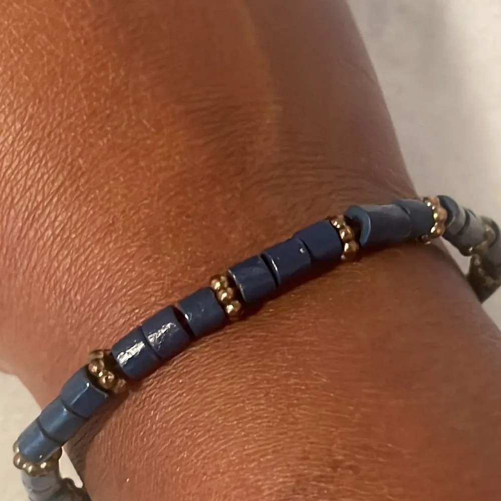 Fashion jewelry blue bracelet unisex royal blue bronze stretch bead bracelet - Image 5