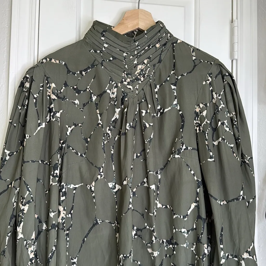 Ba&sh mocean high neck long sleeve blouse marble print effect - Image 3