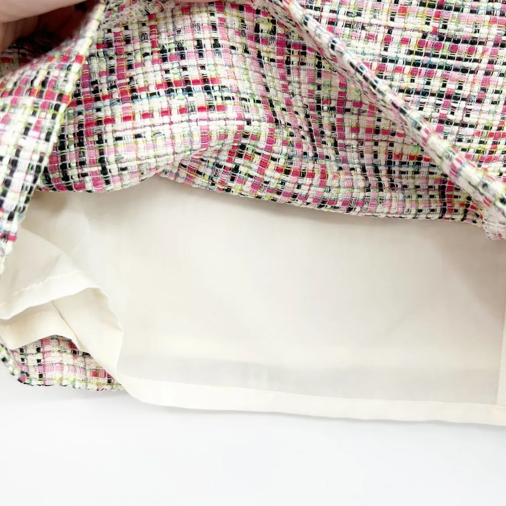 Ann Taylor  Womens Rainbow Tweed Cotton Blend Career Work Mini Skirt Size 6 - Image 5