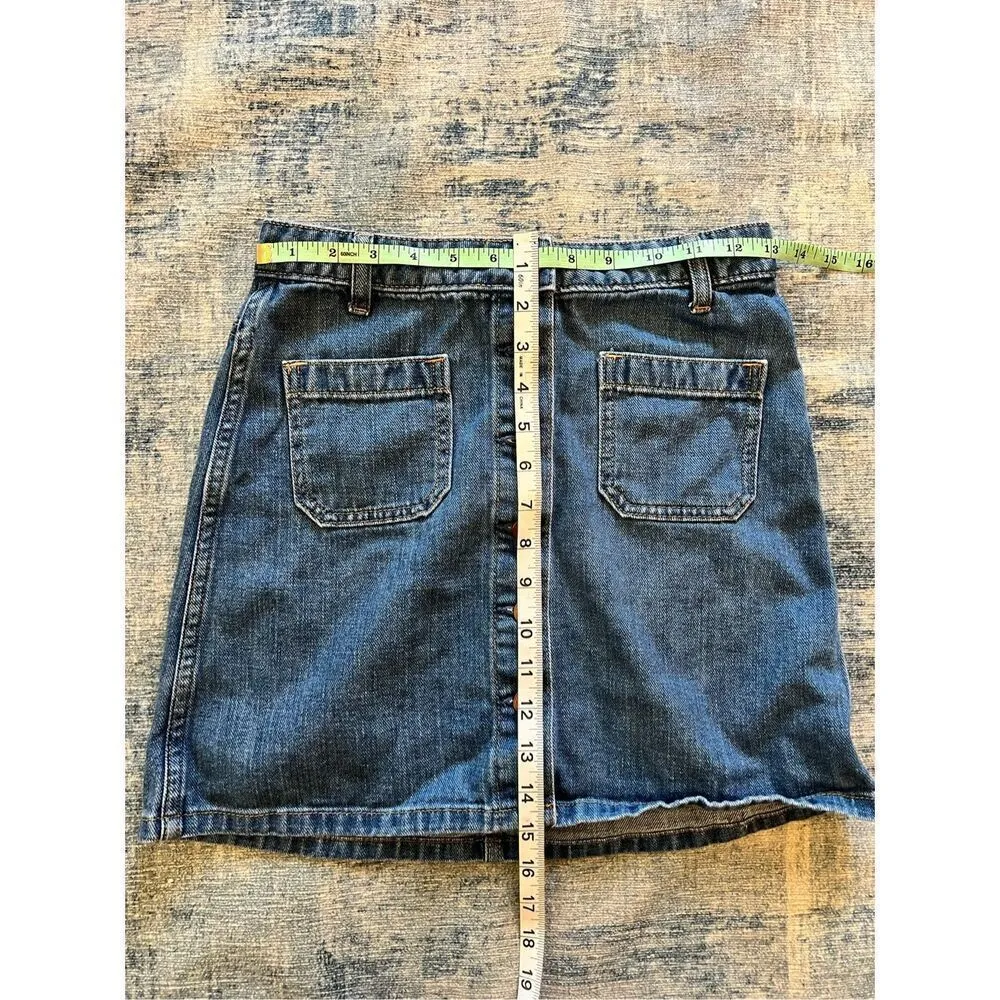 Gap 100% Cotton Button Front Denim Skirt 24" - Image 6