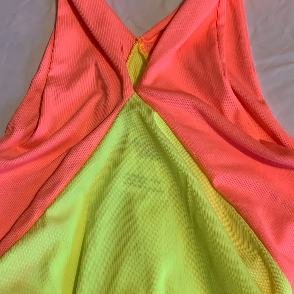 BiBi‎ Neon Pink and Yellow Tank Top Size M - Image 6