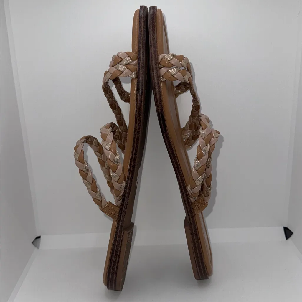 Michael Shannon Strappy Braided Sandals Women’s Size 9 Tan - Image 7