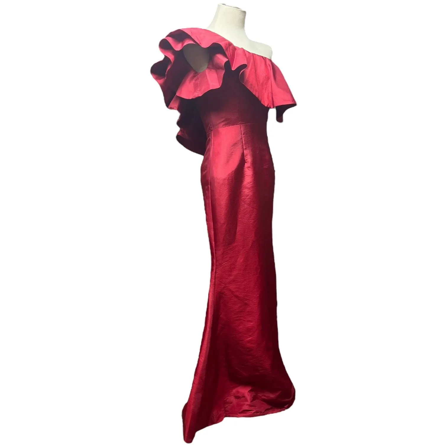Light in the Box One Shoulder Mermaid Gown Red 6 - Image 3