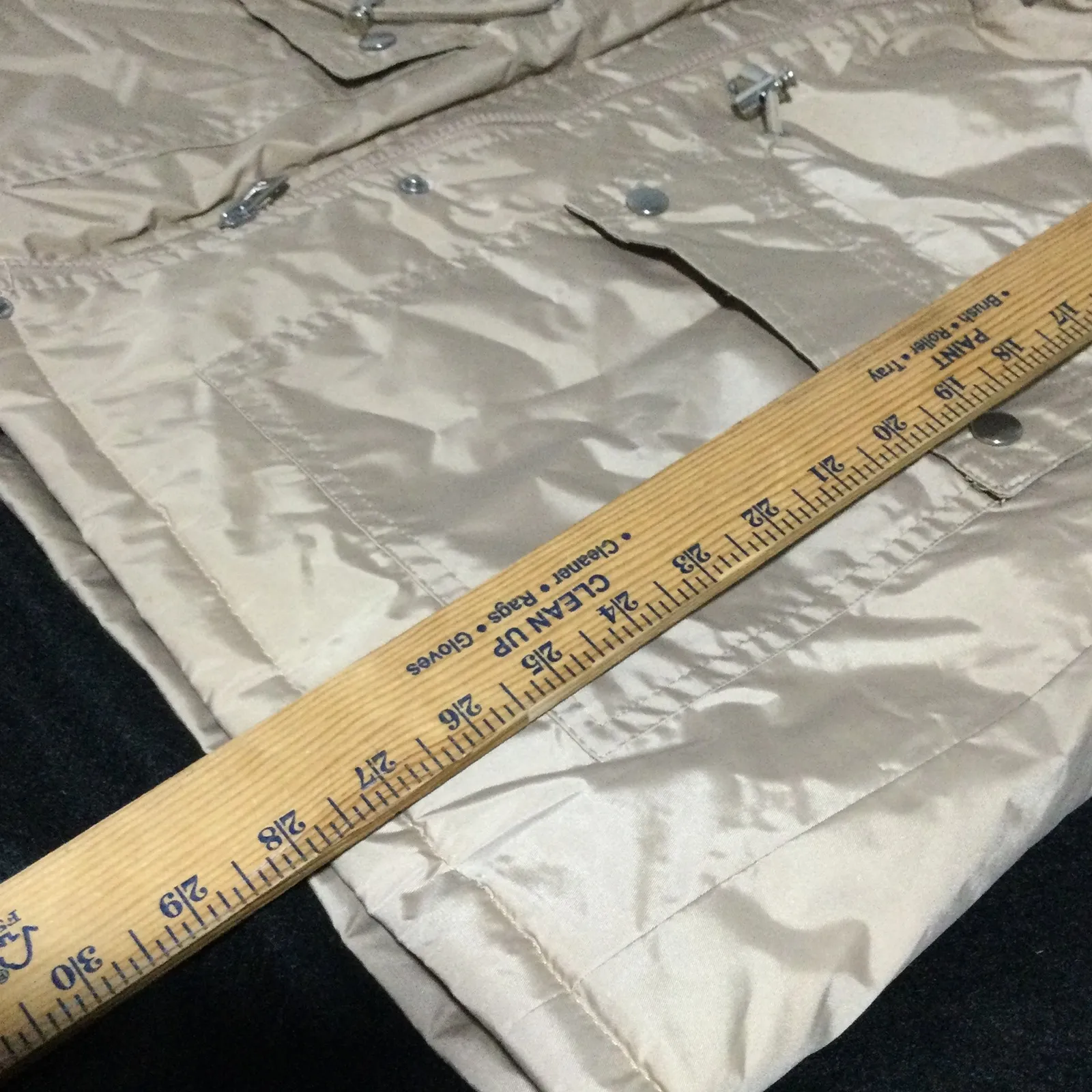 Bella Donna Moda Italiana Beige Quilted Lined Parka Jacket with Faux Fur Hood XL Tan - Image 11