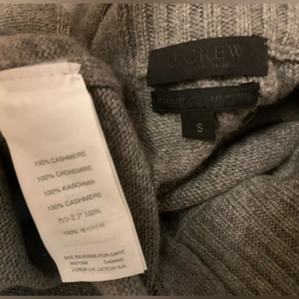 J Crew Italian cashmere turtleneck sweater gray size S - Image 13