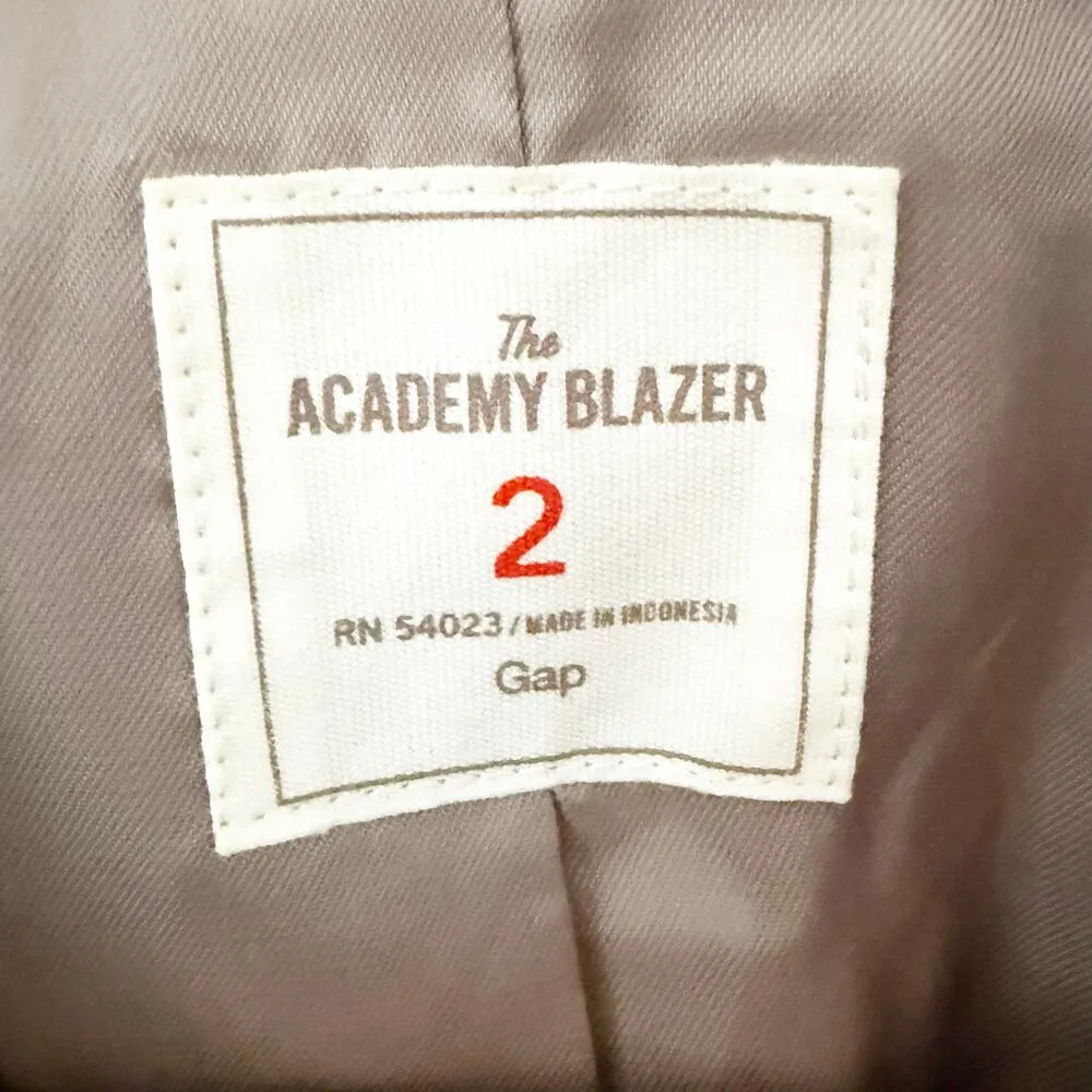 BANANA REPUBLIC | Herringbone Academy Blazer Gray White Wool Blend | Size 2 - Image 4