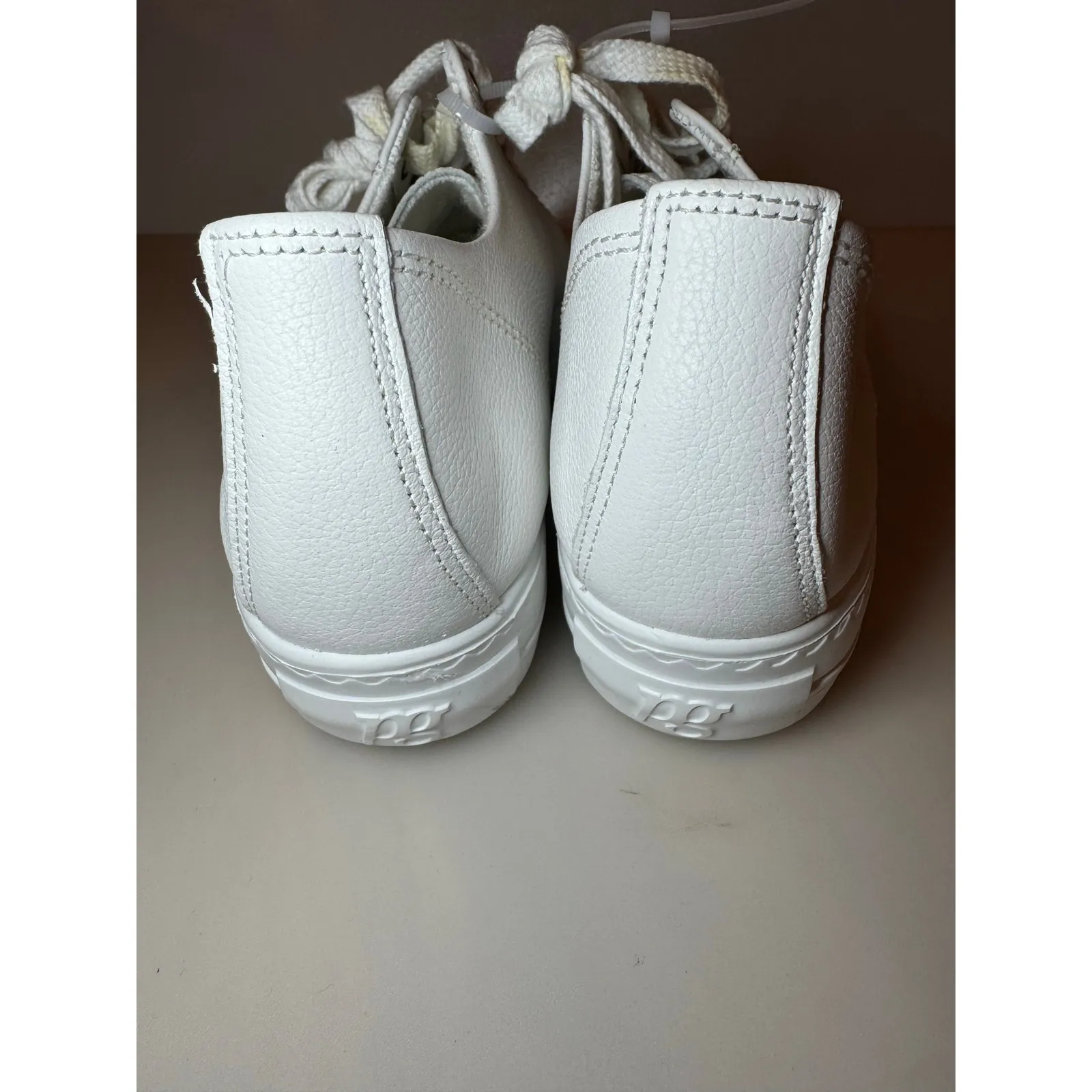 Paul Green Bixby White Leather Platform Sneakers - Size 7 - Image 5
