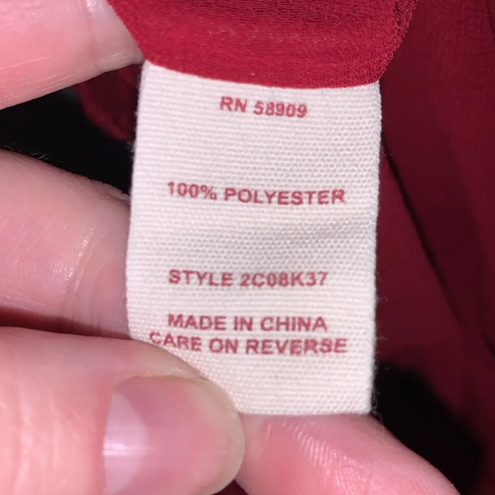 Chelsea and Violet  red floral embroidered sexy keyhole blouse - Image 8