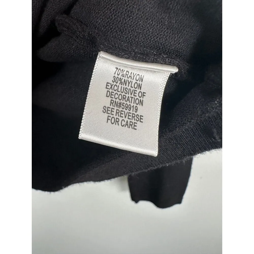 Vintage Apt. 9 Small Womens Top Y2K Long Sleeve Black Round Neck Layered - Image 9