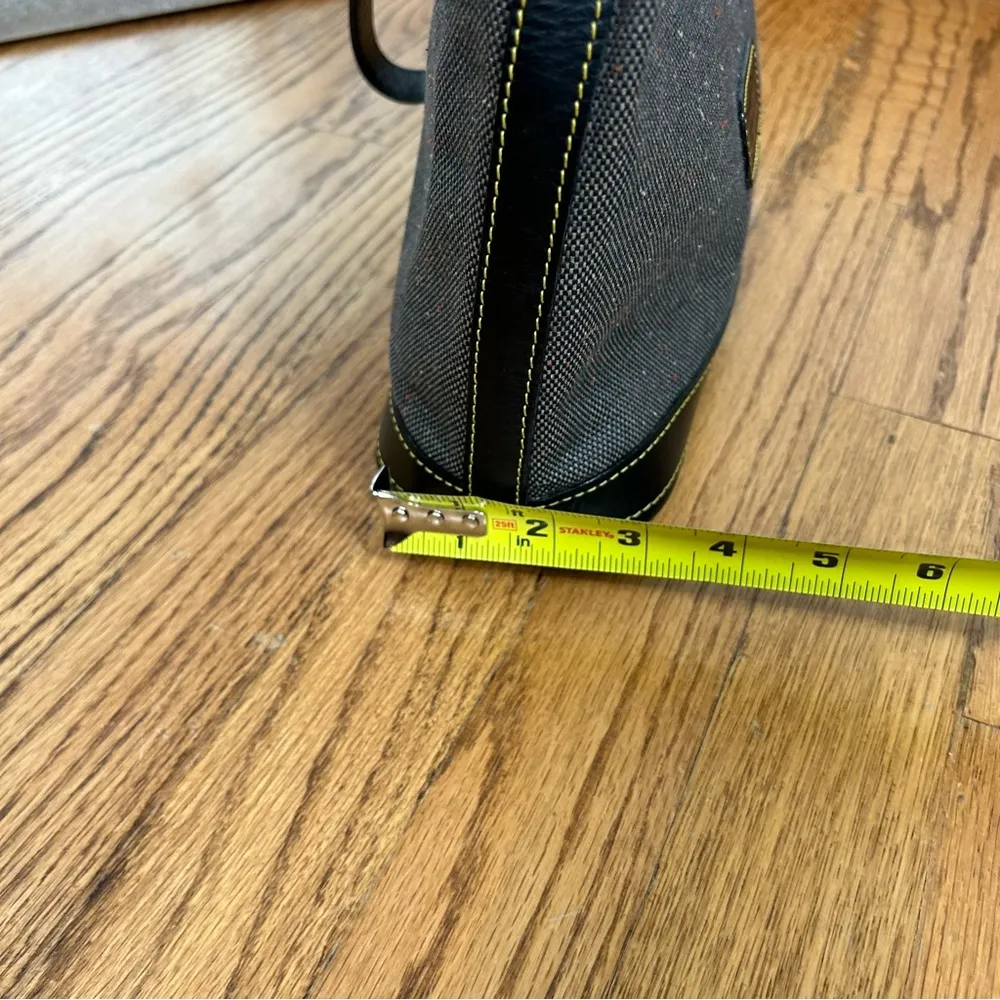 Dooney & Bourke Canvas Tweed Leather Shoulder Bag - Image 5