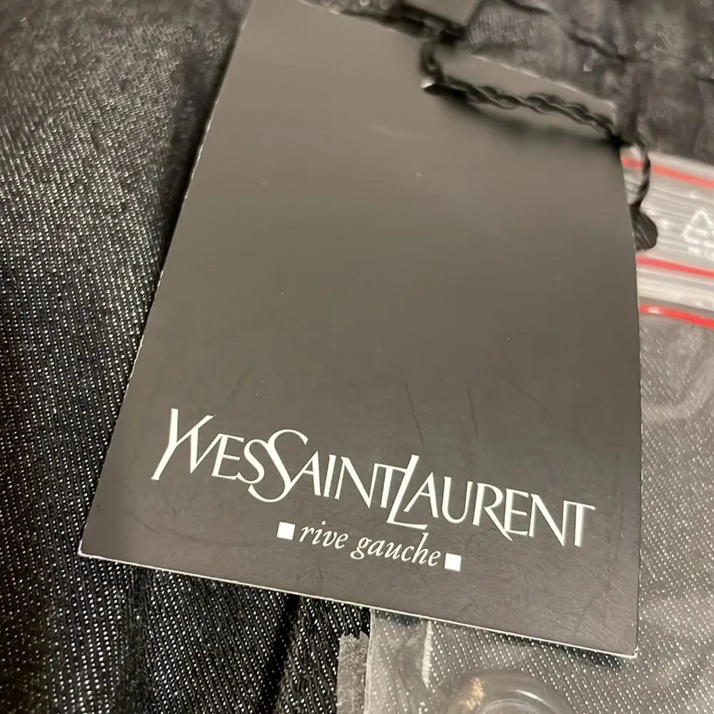 YSL Dark Grey Denim Skirt Black Size 27 - Image 12