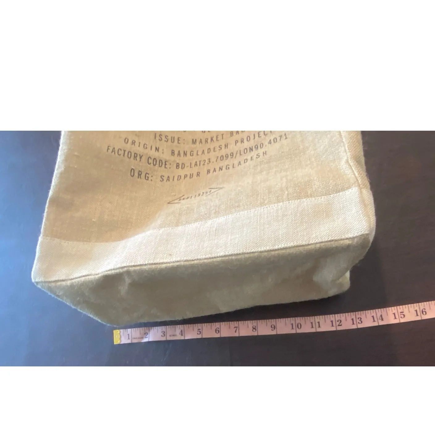 Apolis Global Citizen Market Bag Designed for Discovery Jute Tote Leather Straps Brown - Image 8