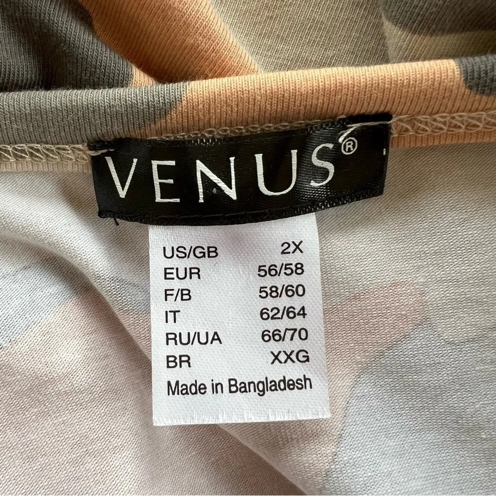 Venus Dress Camo Ruched Bodycon Long Sleeve Grey 2X Party Brunch Date Night Chic - Image 16