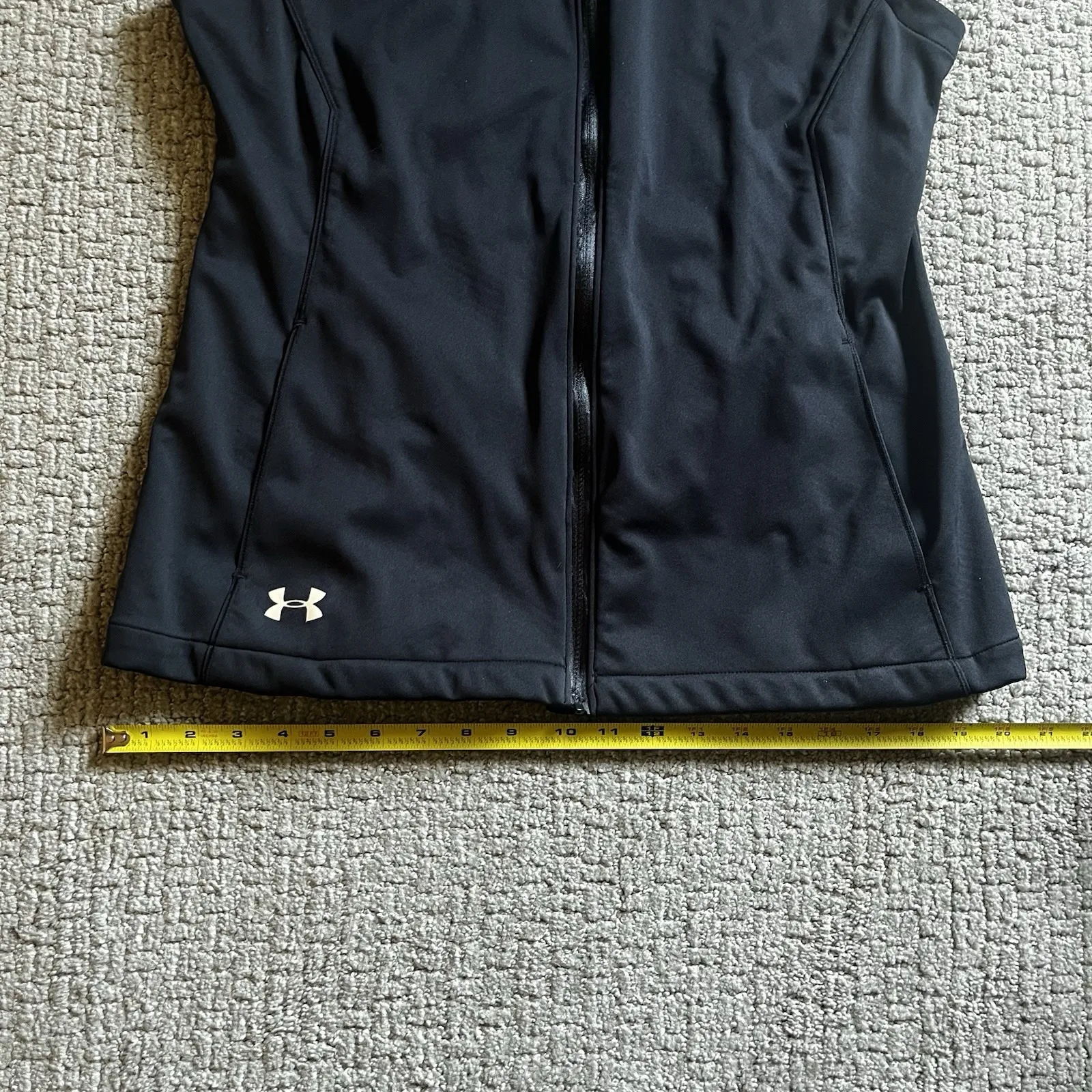 Under Armour Woman's Large‎ Black Blue Athletic Vest Full Zip - Image 10