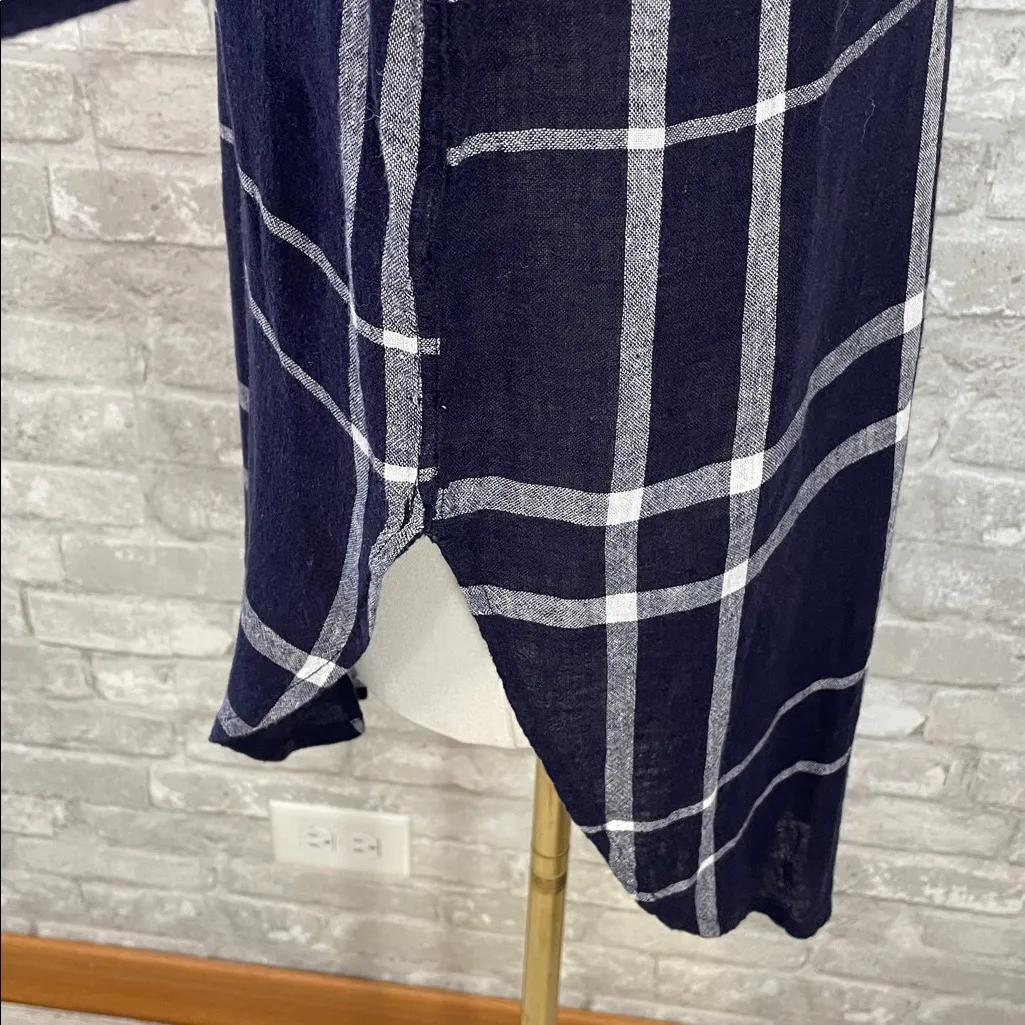 Rails X Free People Charli Navy Vanilla Plaid Shirt - Image 4