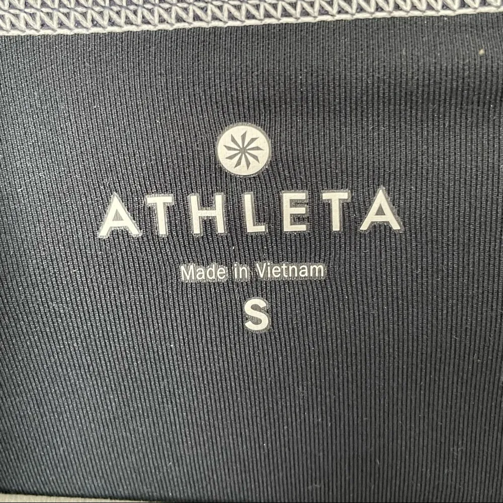 Athleta Running Wild Hoodie Half Zip Pullover Blue/White Dots 2.0 Size Small - Image 3