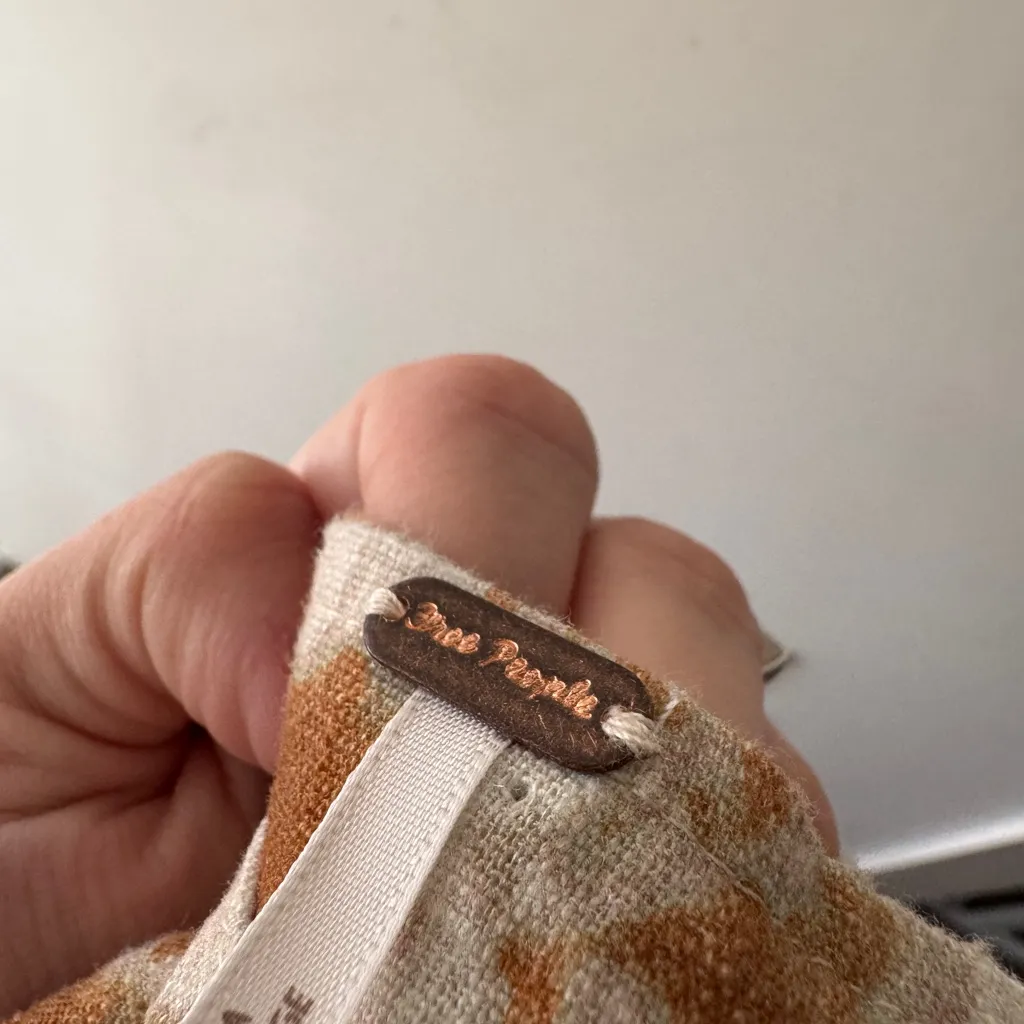 Free People Sweet As Beach Mini Skirt Wrap Tie Style Ruffle Side Size 8 Linen - Image 9