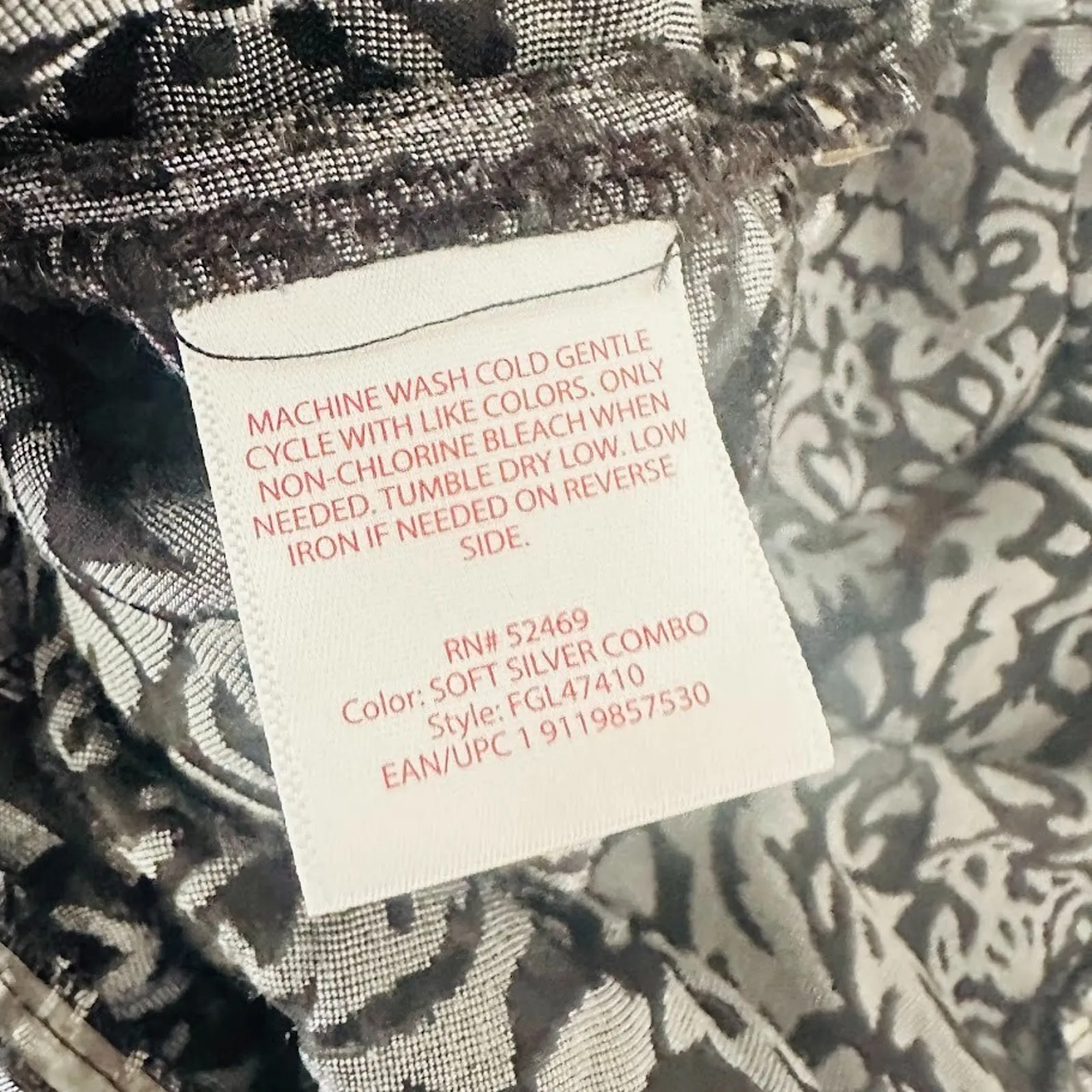 Vtg Faded Glory Size L Velvet Burnout Sheer Top Grey Floral Whimsigoth Fairy - Image 7