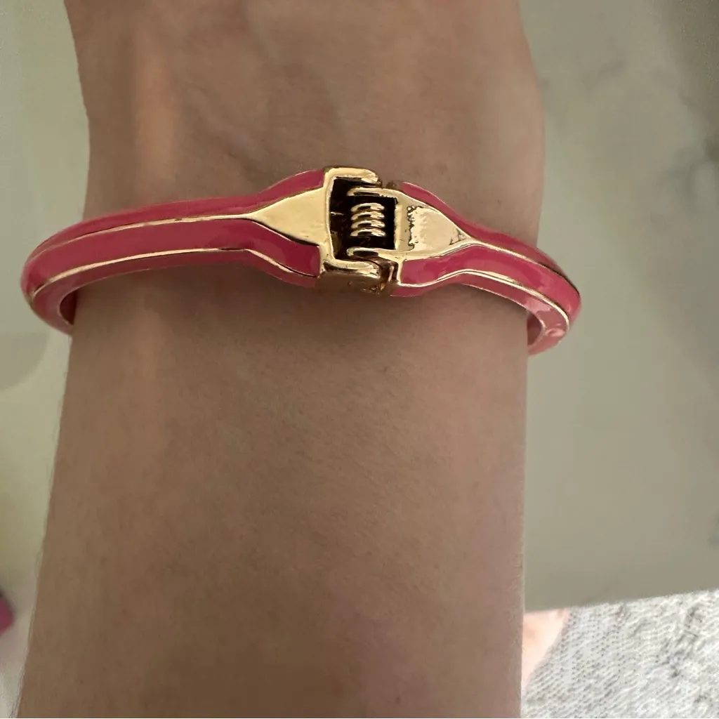 Betsey Johnson Pink and Gold Pencil Bangle - Image 3