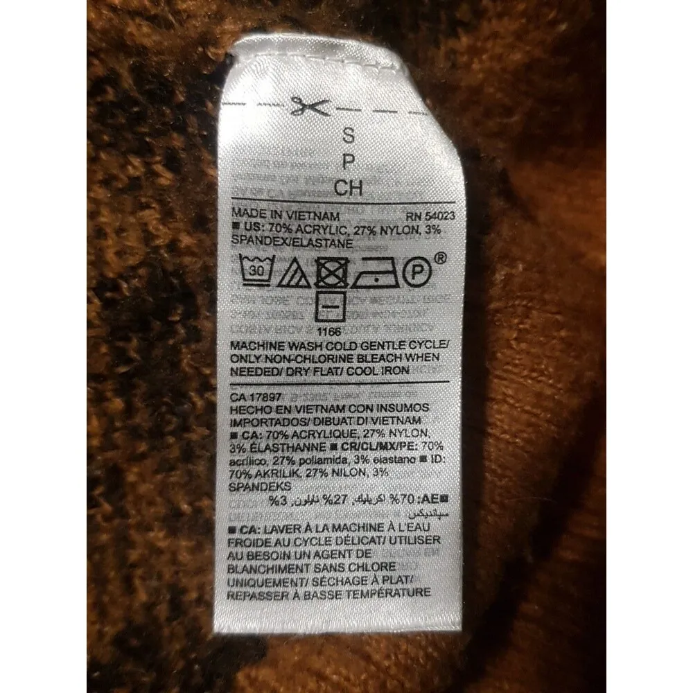 Old Navy Womens Sweater Sz Small Long Sleeve Animal Cheetah Safari Neutral Boho - Image 11