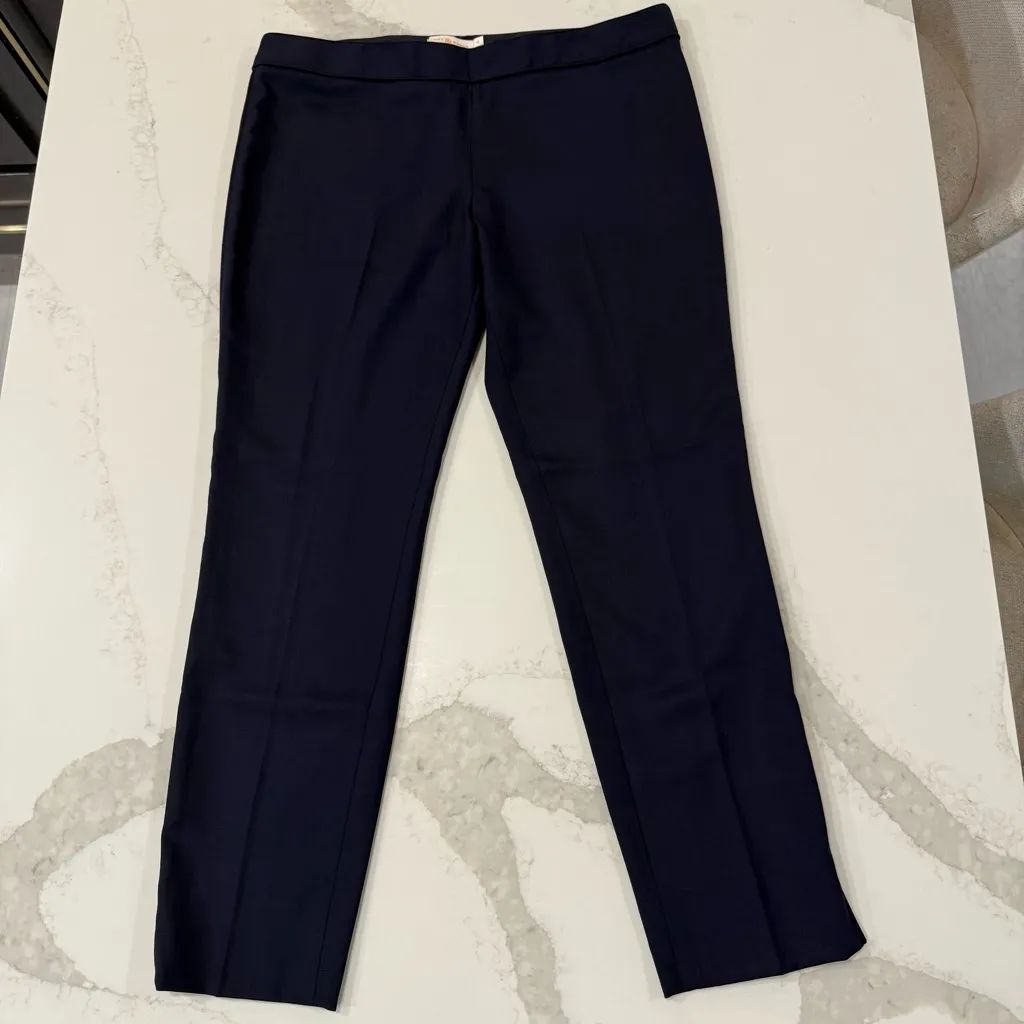 Tory Burch Wool Blend Slim Silhouette Dress Pants Women’s 12 Midnight Navy Blue - Image 2
