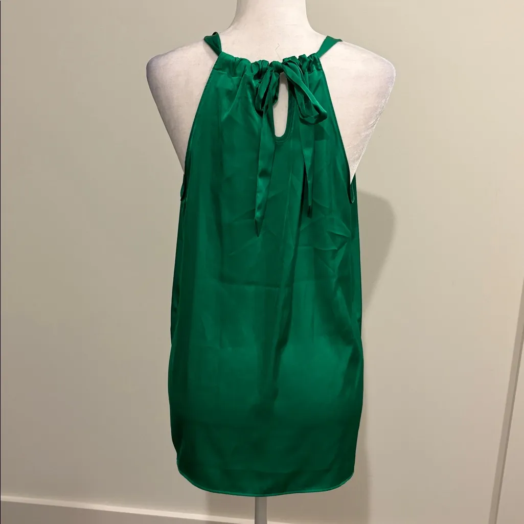 NWT Hawthorne 41 Petite Porter Sleeveless Satin Blouse Sz LP Green - Image 7