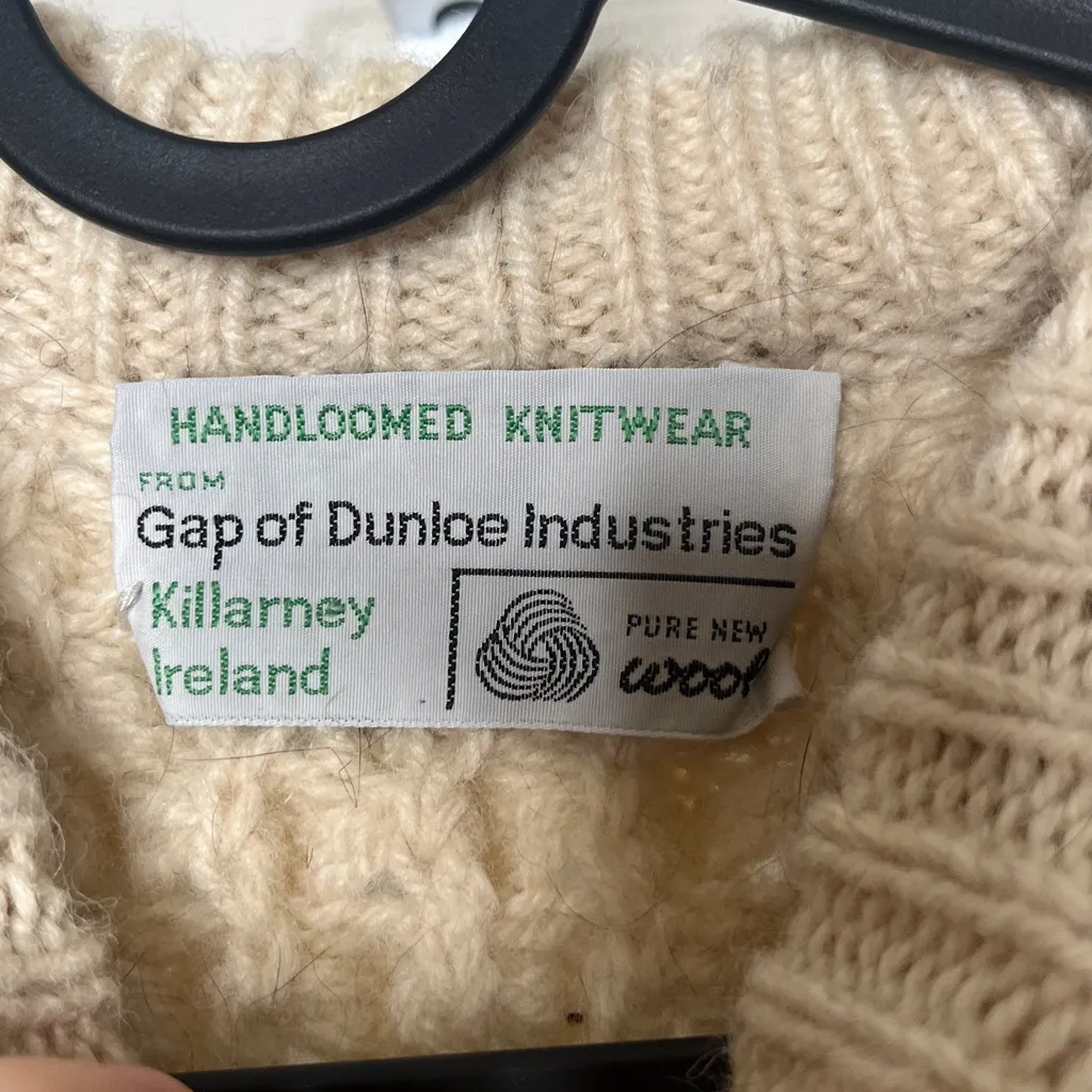 Killarney Ireland Gap Of Daunloe Industries Handloom Wear Pure New Wool A32 White Size undefined - Image 3