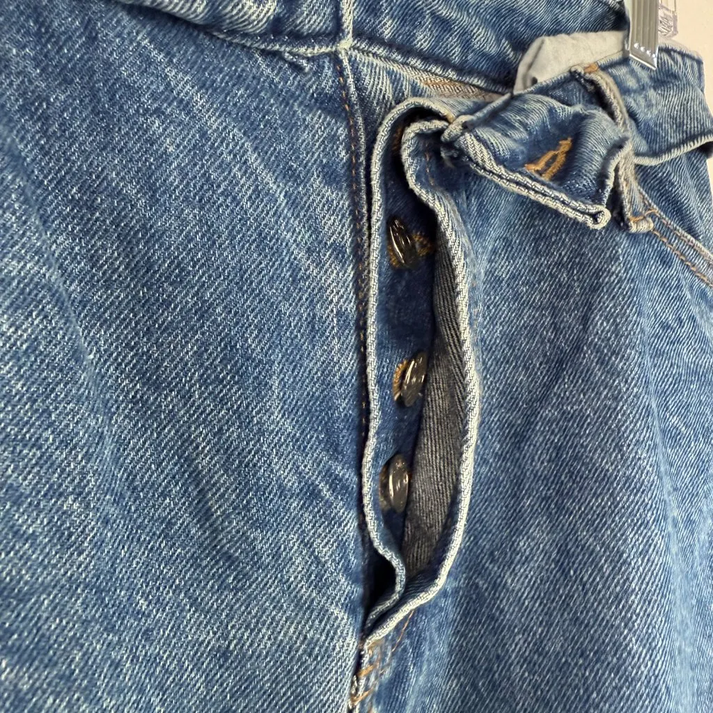 NWT Edikted Raquel Folded Jeans Distressed Medium Wash Size Medium M NEW - Image 9