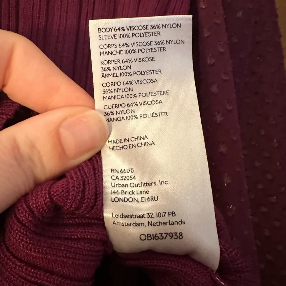 Puff Sleeve Shimmer Sweater Plum size xs - Image 5