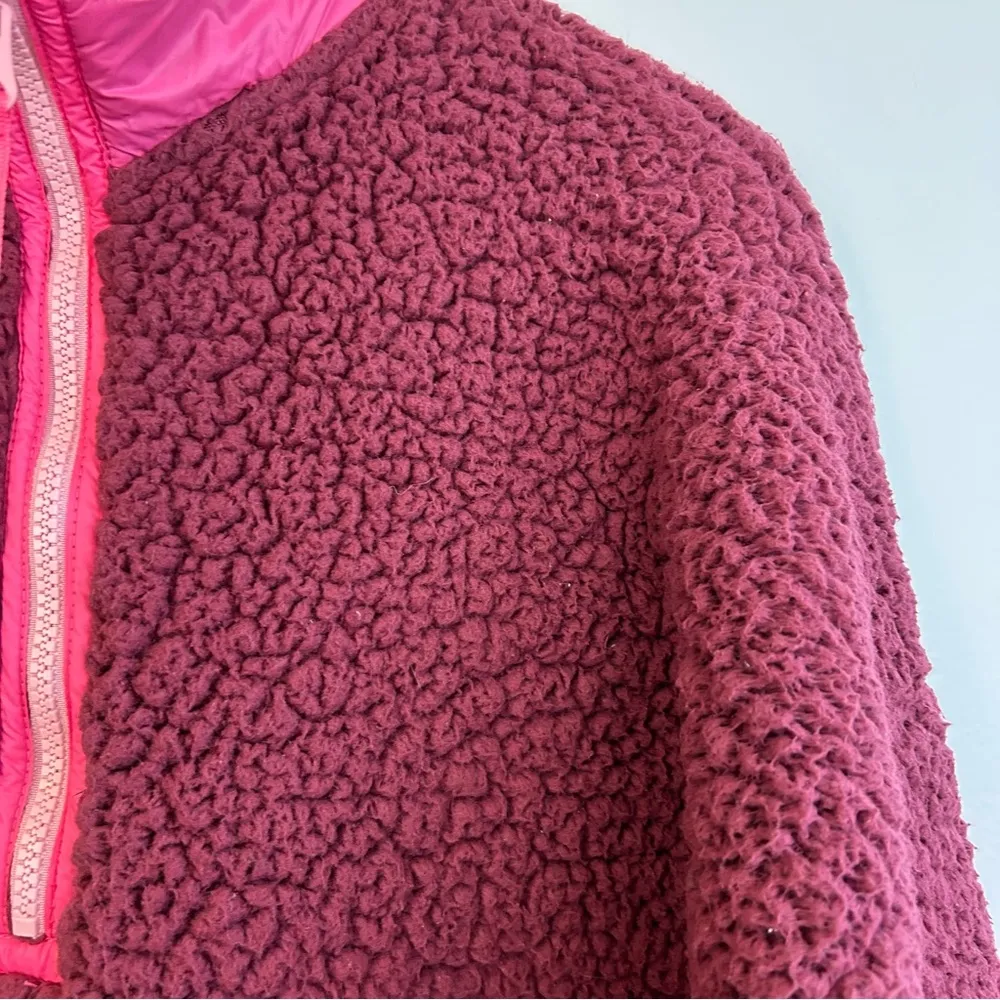 Aerie Dream Sherpa Quater Zip Pink Sweatshirt Size Small - Image 6