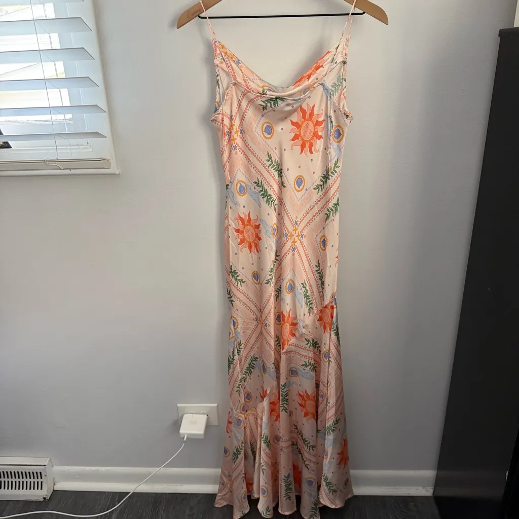 Never Fully Dressed US 8 Mya Maxi Dress Cami Peach Sunshine Boho Resort Coastal Orange - Image 3